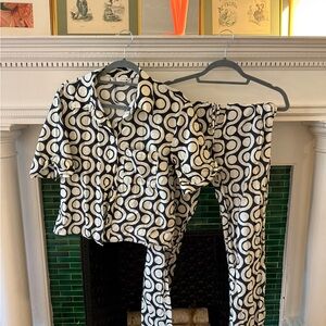 Zara Navy and White Patterned set